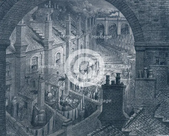 'Over London - By Rail', 1872. Creator: Adolphe François Pannemaker.