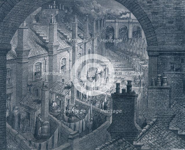 'Over London - By Rail', 1872. Creator: Adolphe François Pannemaker.
