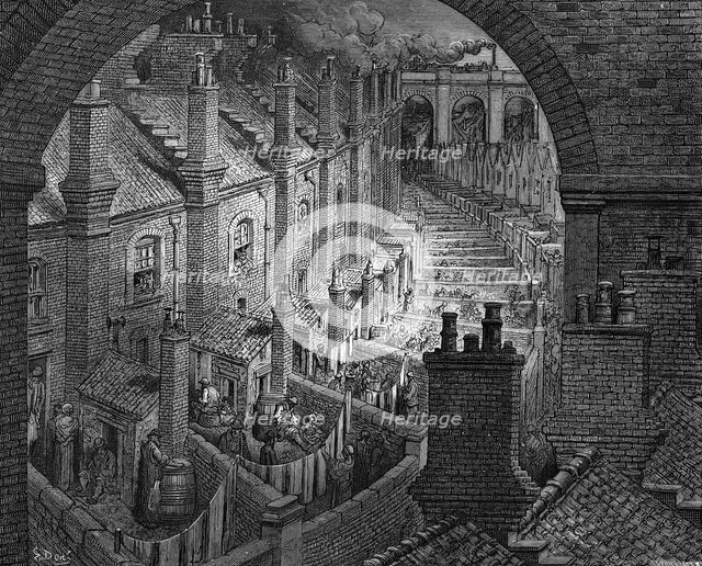 'Over London by Rail', 1872. Creator: Adolphe François Pannemaker.