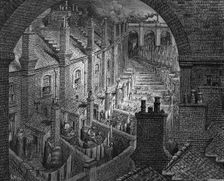 Over London by Rail 1872. Creator: Adolphe François Pannemaker