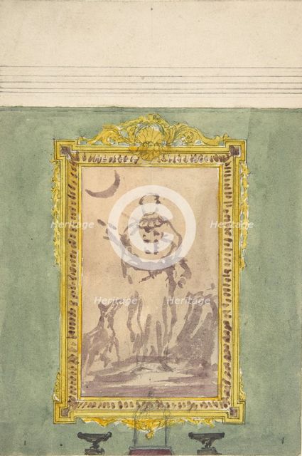 Overmantel Picture with Diana, 19th century. Creator: Anon.