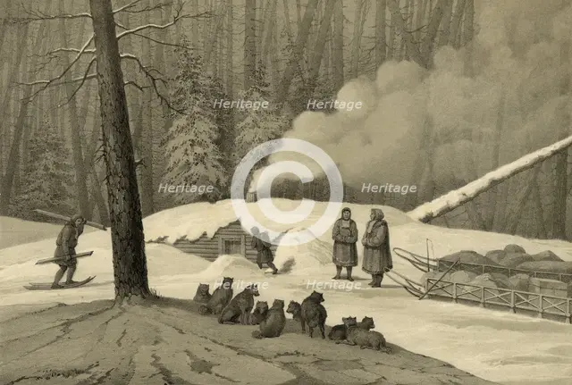 Overnight in the Forest (in the Northern Forests), 1856. Creator: Ivan Dem'ianovich Bulychev.