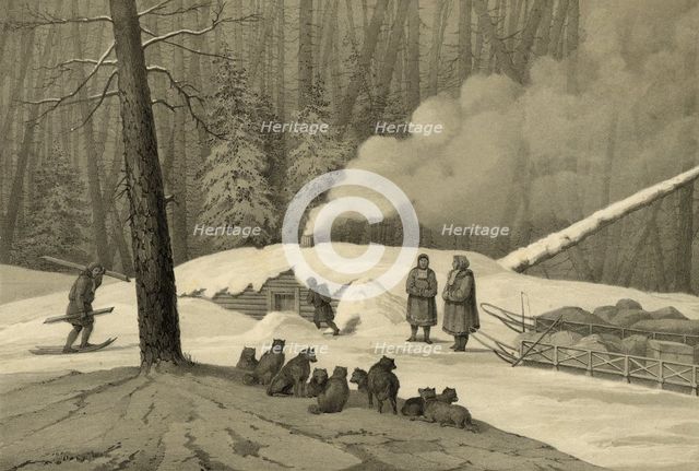 Overnight in the Forest (in the Northern Forests), 1856. Creator: Ivan Dem'ianovich Bulychev.