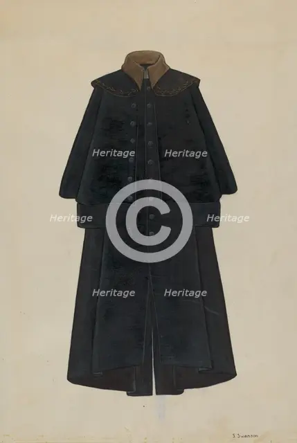 Overcoat, T. Jefferson's, c. 1936. Creator: Syrena Swanson.