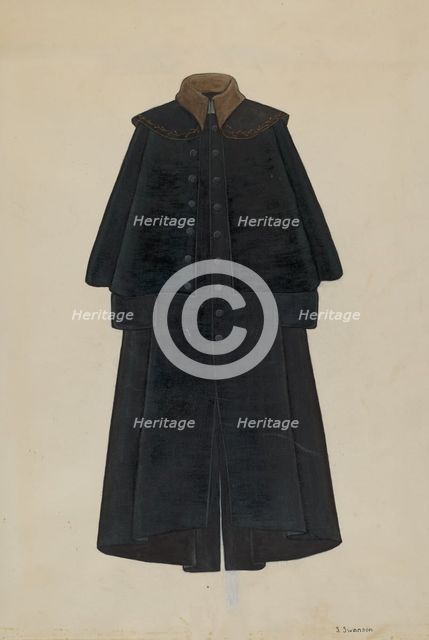 Overcoat, T. Jefferson's, c. 1936. Creator: Syrena Swanson.