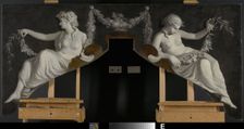 Overdoor with Representation of Two Reclining Women with Garlands, c.1786. Creator: Juriaan Andriessen