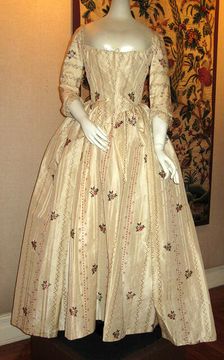 Overgown and Petticoat (Robe à l'anglaise), England, 1765/85. Creator: Unknown