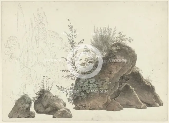 Overgrown Rocks, c.1809-c.1812. Creator: Josephus Augustus Knip.
