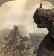 Overlooking Nature's Grandest Scenery - from Glacier Point (N.E.) Yosemite Valley, Cal. 1902. Creator: Underwood & Underwood