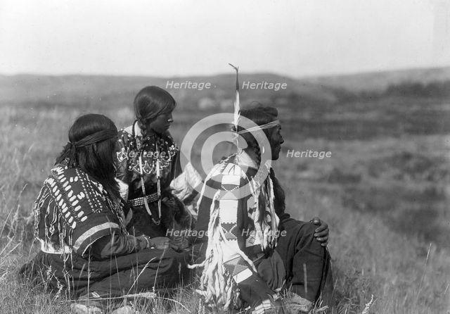 Overlooking the camp-Piegan, c1910. Creator: Edward Sheriff Curtis.