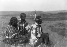 Overlooking the camp-Piegan, c1910. Creator: Edward Sheriff Curtis