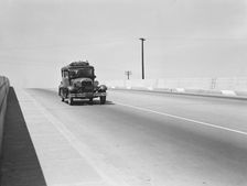 Overpass on U.S. 99, between Tulare and Fresno, California, 1939. Creator: Dorothea Lange
