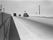 Overpass on U.S. 99, between Tulare and Fresno, California, 1939. Creator: Dorothea Lange