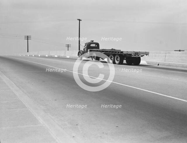Overpass on U.S. 99, between Tulare and Fresno, California, 1939. Creator: Dorothea Lange.