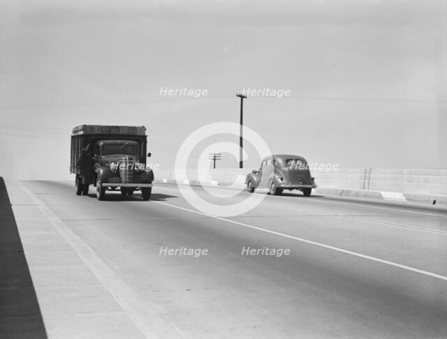 Overpass on U.S. 99, between Tulare and Fresno, California, 1939. Creator: Dorothea Lange.