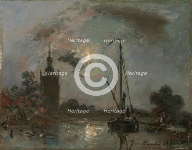 Overschie in the Moonlight, 1871. Creator: Johan Barthold Jongkind.