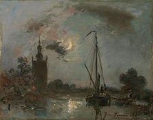 Overschie in the Moonlight, 1871. Creator: Johan Barthold Jongkind