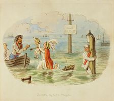 Overtaken by the Tide - Margate, 1840/50. Creator: John Leech