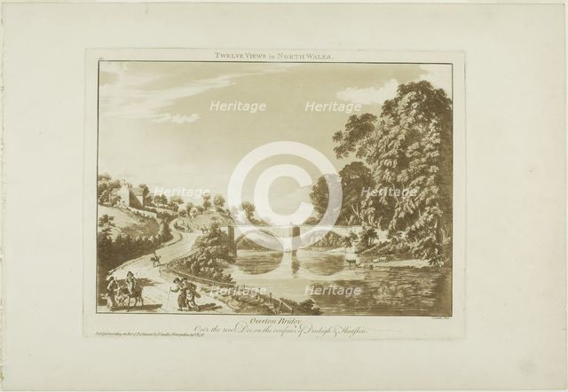 Overton Bridge/Over the River Dee, on the Confines of Denbigh and Flintshire, 1776. Creator: Paul Sandby.