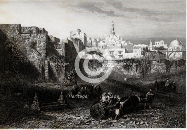 Overview of Jerusalem, engraving, 1840.