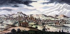 Overview of the city of Burgos, engraving