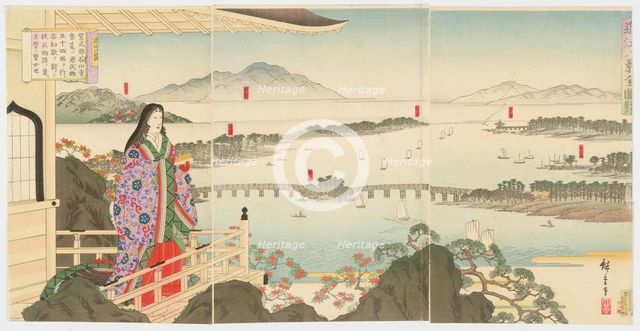 Overview of the Eight Views of Biwa Lake - Seen from Ishiyama Mountain, 1888. Creator: Utagawa Hiroshige III.