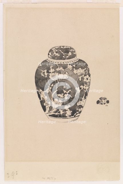 Oviform Ginger Jar with Bell-shaped cover, 1878. Creator: James Abbott McNeill Whistler.