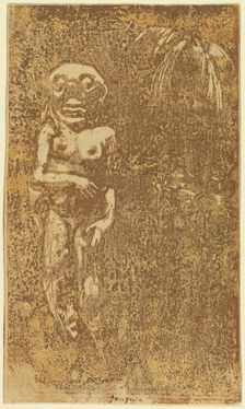 Oviri (The Savage) [recto], 1894/1895. Creator: Paul Gauguin