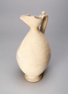 Ovoid Ewer with Flaring, Beak Shaped Spout, and Handle with Human Head, Tang dynasty, 8th cent. Creator: Unknown