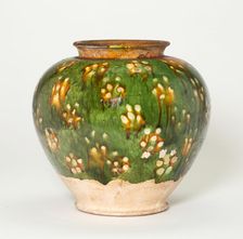 Ovoid Jar with Blossom-Like Spotting, Tang dynasty (618-906), first half of 8th century. Creator: Unknown