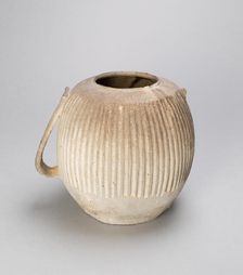 Ovoid Jar with Handle, Warring States period (480-221 B.C.), c. 4th century B.C. Creator: Unknown