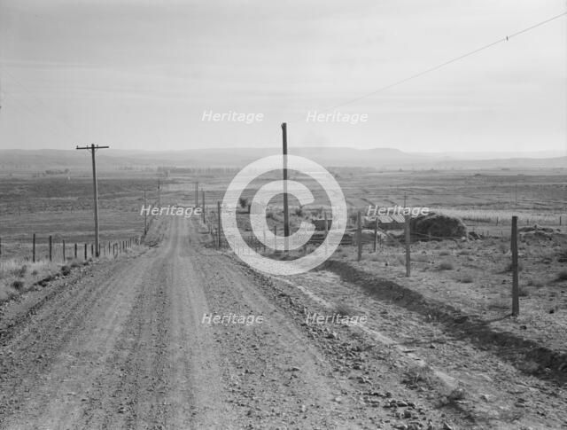 Owyhee project landscape, East Bench, west of Vale, Malheur County, Oregon, 1939. Creator: Dorothea Lange.