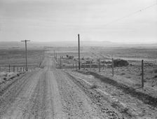 Owyhee project landscape, East Bench, west of Vale, Malheur County, Oregon, 1939. Creator: Dorothea Lange