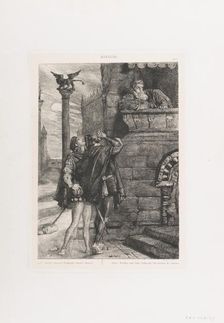 Owake! what ho! Brabantio! thieves! thieves!: plate 1 from Othello (Act 1, Scene 1), 1844. Creator: Theodore Chasseriau