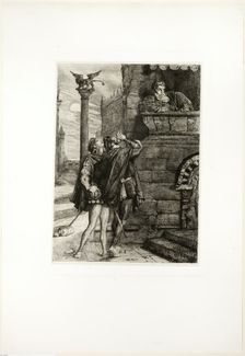 Owake! what ho! Brabantio! thieves! thieves!, plate one from Othello, 1844. Creator: Theodore Chasseriau