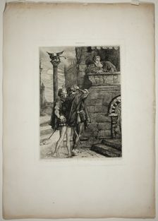 Owake! what ho! Brabantio! thieves! thieves!, plate one from Othello, 1844. Creator: Theodore Chasseriau