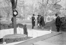 Owen, F.D. Public Buildings And Grounds Custodian of The Flags, Left, Planting Tree, Presid..., 1913 Creator: Harris & Ewing