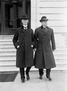 Owen, Robert Latham, Senator from Oklahoma, 1907-1925. Right, with Senator Thomas of Colorado, 1914. Creator: Harris & Ewing