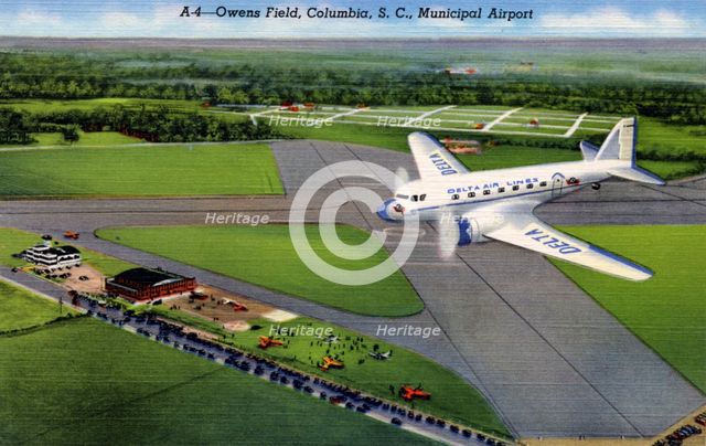Owens Field, South Carolina Municipal Airport, Columbia, South Carolina, USA, 1940. Artist: Unknown