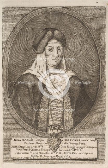 Owka Prakseda Radziwill. From: Icones Familiae Ducalis Radivilianae, 1758.