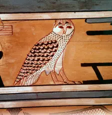 Owl, Hieroglyphic inscription on inner wall of coffin of steward, Seni, El Bersha, Egypt, c2000 BC