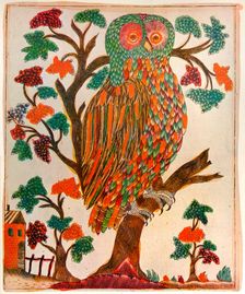 Owl, Lubok print, 1800