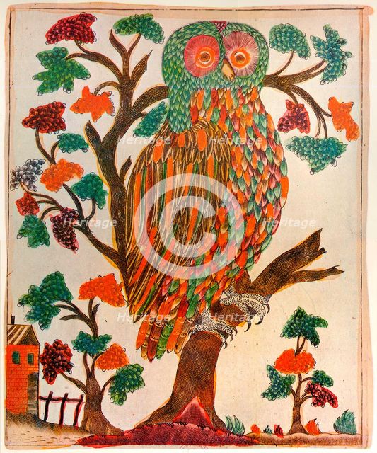 Owl, Lubok print, 1800. Artist: Unknown