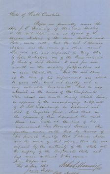 Owner's proof on claim for slave lost in public service, 1863-12-04. Creator: Unknown