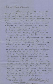 Owner's proof on claim for slave lost in public service, 1863-12-04. Creator: Unknown