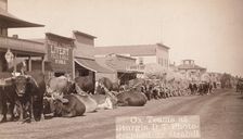 Ox teams at Sturgis, DT [ie Dakota Territory], between 1887 and 1892. Creator: John C. H. Grabill