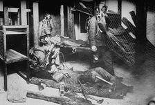 Oxygen helmets in mine rescues, between c1910 and c1915. Creator: Bain News Service