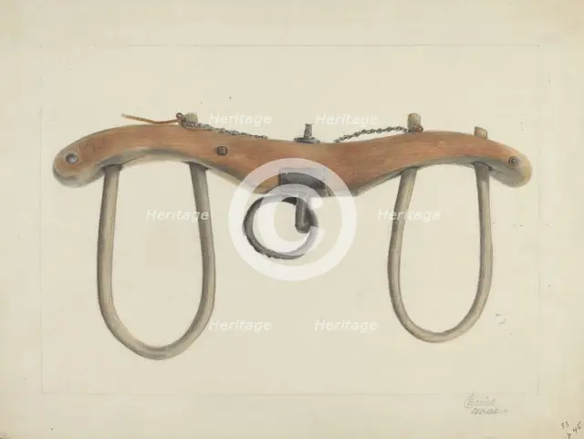 Oxen Yoke, c. 1936. Creator: Cornelius Frazier.