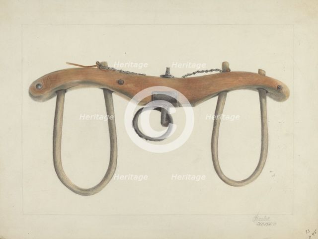 Oxen Yoke, c. 1936. Creator: Cornelius Frazier.