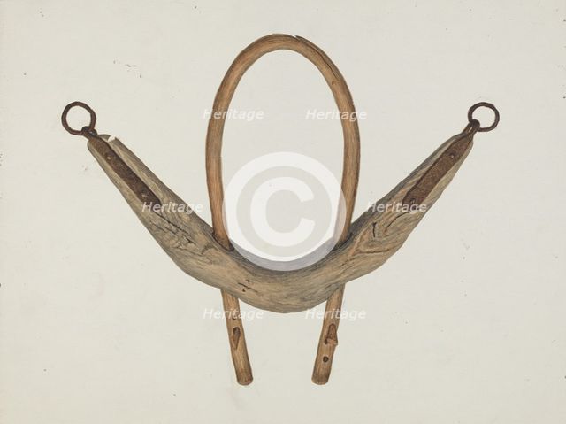 Oxen Yoke, c. 1937. Creator: Earl Butlin.